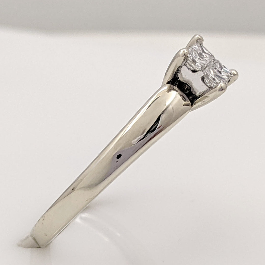 14K WHITE .36 CARAT TOTAL WEIGHT SI1 G DIAMOND PRINCESS CUT (4) ESTATE RING 2.9 GRAMS
