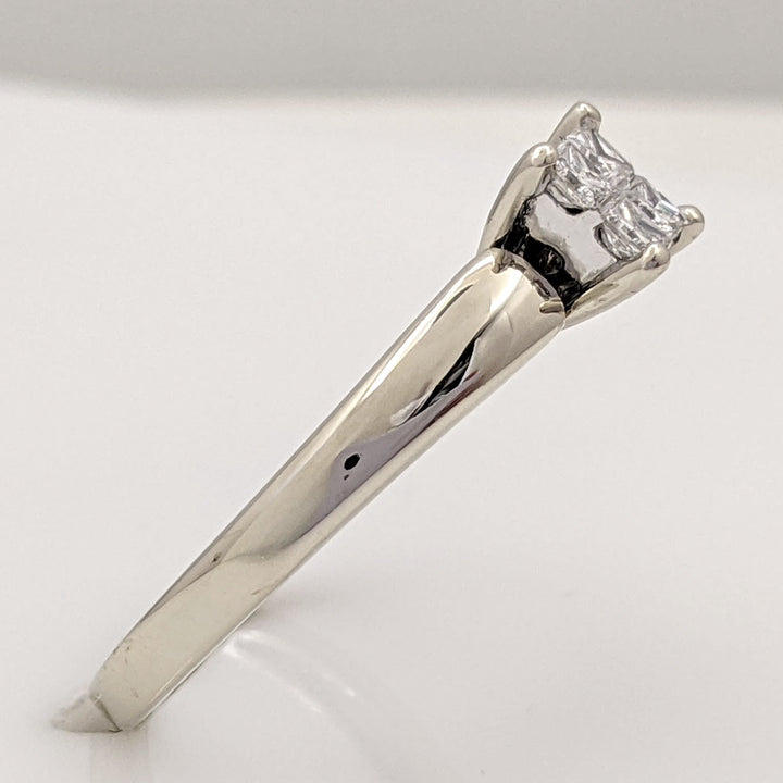 14K WHITE .36 CARAT TOTAL WEIGHT SI1 G DIAMOND PRINCESS CUT (4) ESTATE RING 2.9 GRAMS