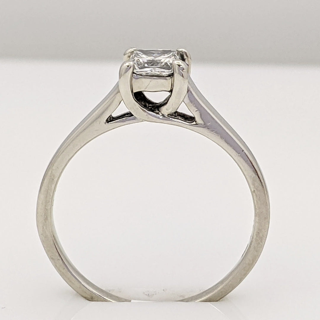 14K WHITE .38 CARAT TOTAL SI2 E DIAMOND PRINCESS CUT SOLITAIRE ESTATE RING 3.0 GRAMS