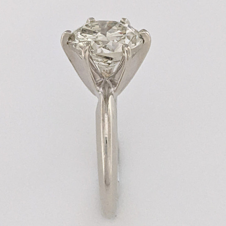 14K WHITE 2.85 CARAT TOTAL I1 K-L DIAMOND ROUND 6-PRONG ESTATE RING 3.5 GRAMS
