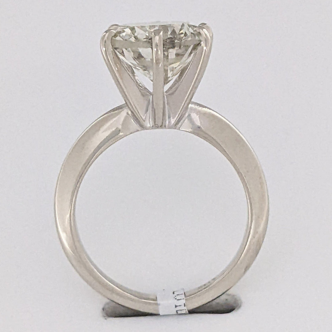 14K WHITE 2.85 CARAT TOTAL I1 K-L DIAMOND ROUND 6-PRONG ESTATE RING 3.5 GRAMS