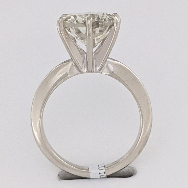 14K WHITE 2.85 CARAT TOTAL I1 K-L DIAMOND ROUND 6-PRONG ESTATE RING 3.5 GRAMS