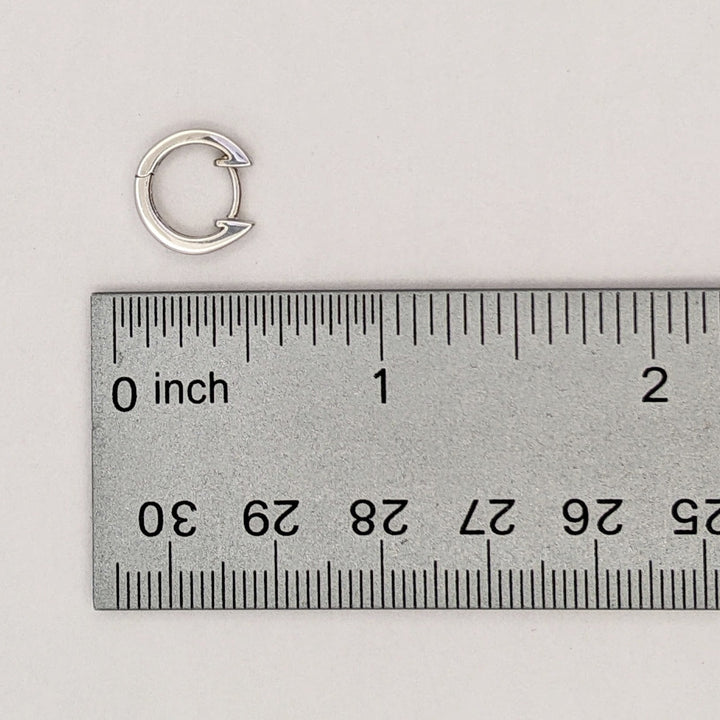 10K WHITE DIAMOND ROUND BAGUETTE CHANNEL SET ESTATE HOOP EARRINGS 1.6 GRAMS