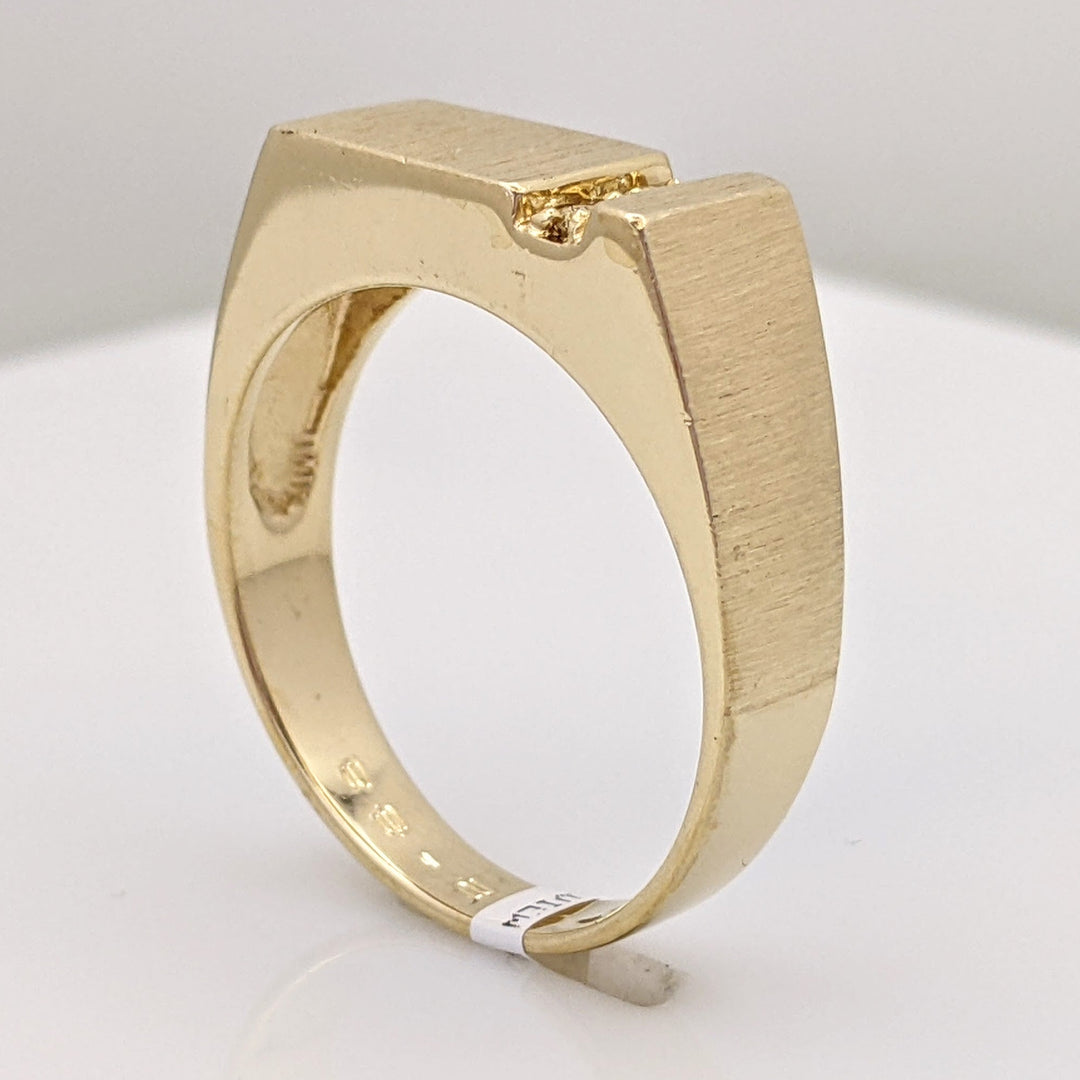 14K DIAMOND ROUND (2) FLAT TOP BRUSHED/POLISHED ESTATE RING 6.3 GRAMS