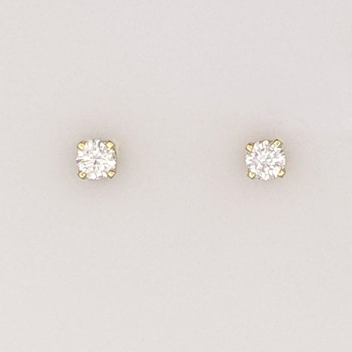 14K .24 CARAT TOTAL WEIGHT I1 I DIAMOND ROUND (2) ESTATE STUD EARRINGS 0.5 GRAMS