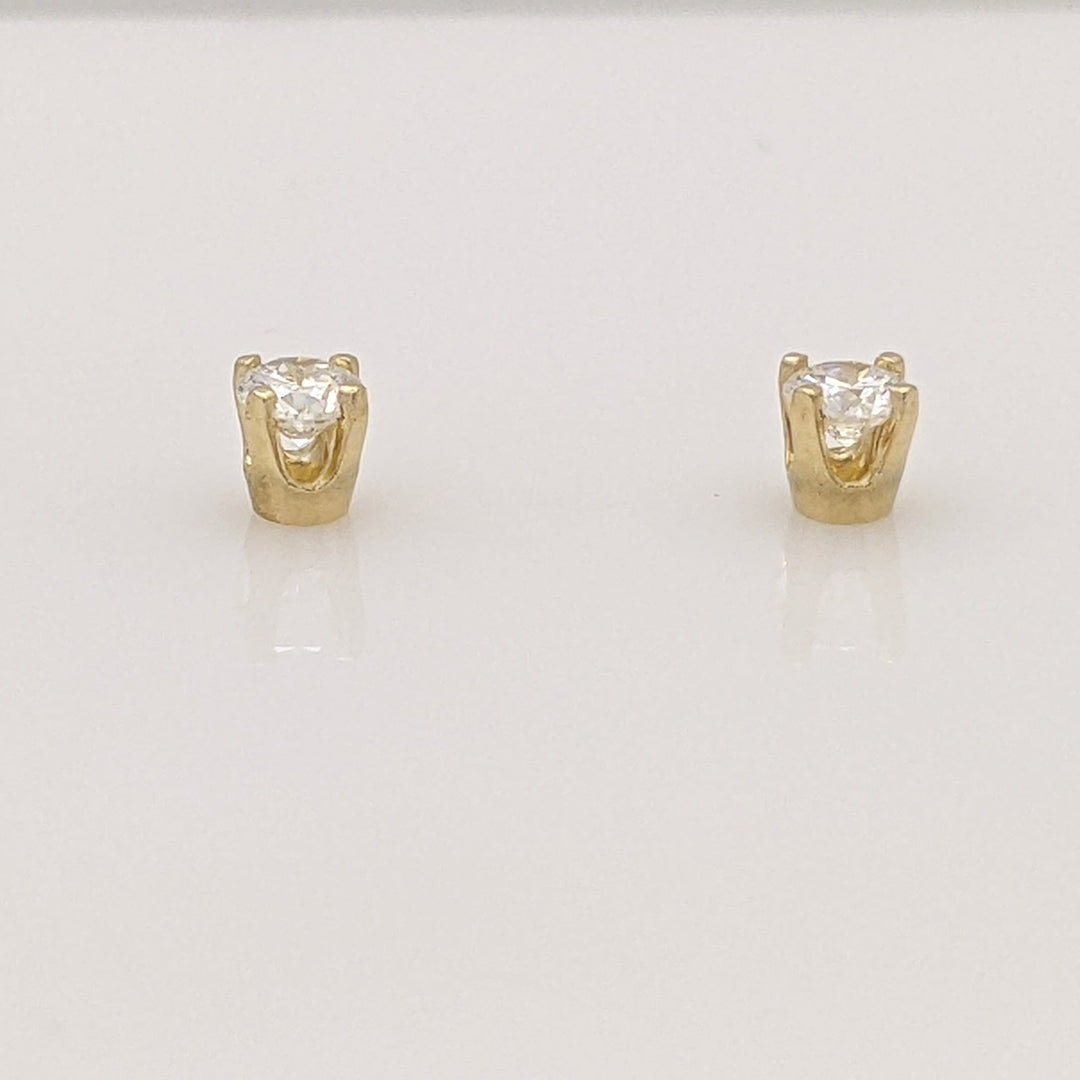 14K .24 CARAT TOTAL WEIGHT I1 I DIAMOND ROUND (2) ESTATE STUD EARRINGS 0.5 GRAMS
