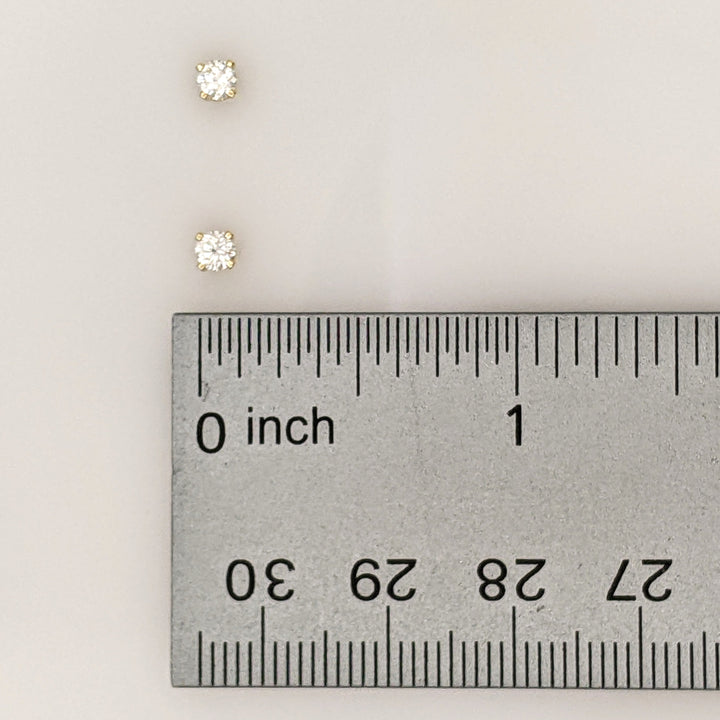 14K .24 CARAT TOTAL WEIGHT I1 I DIAMOND ROUND (2) ESTATE STUD EARRINGS 0.5 GRAMS