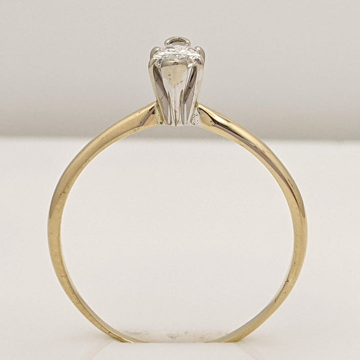 14K .48 CARAT TOTAL SI2 H DIAMOND MARQUISE ESTATE SOLITAIRE RING 2.1 GRAMS