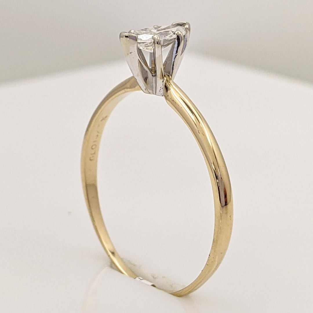 14K .48 CARAT TOTAL SI2 H DIAMOND MARQUISE ESTATE SOLITAIRE RING 2.1 GRAMS