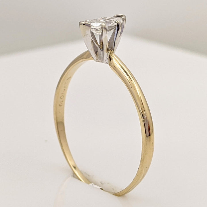 14K .48 CARAT TOTAL SI2 H DIAMOND MARQUISE ESTATE SOLITAIRE RING 2.1 GRAMS