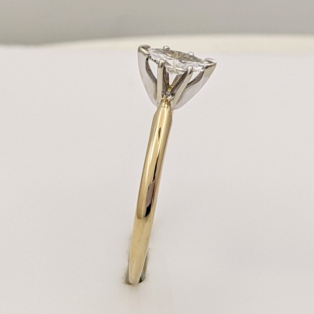 14K .48 CARAT TOTAL SI2 H DIAMOND MARQUISE ESTATE SOLITAIRE RING 2.1 GRAMS