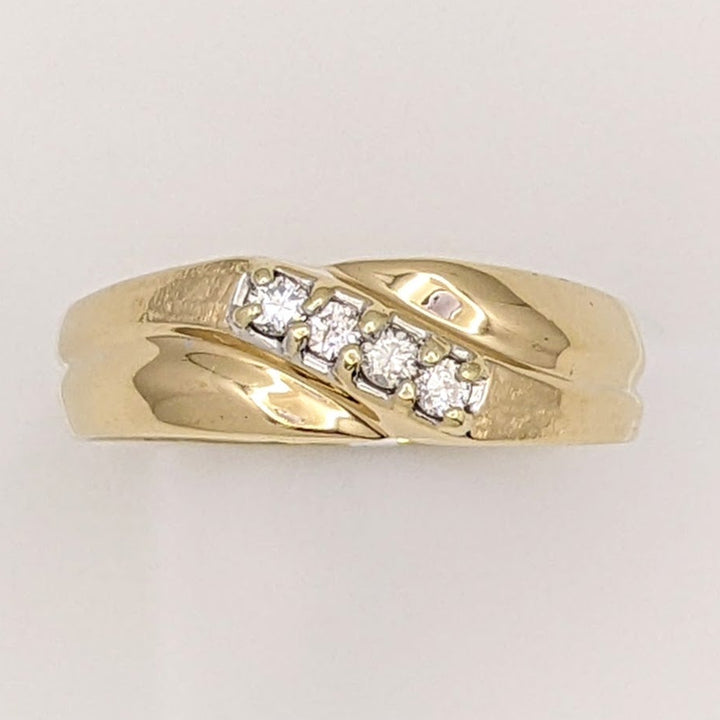 14K .20 CARAT TOTAL WEIGHT SI2-I1 I DIAMOND ROUND (4) ESTATE BAND 5.9 GRAMS