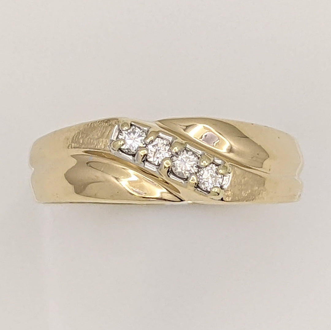 14K .20 CARAT TOTAL WEIGHT SI2-I1 I DIAMOND ROUND (4) ESTATE BAND 5.9 GRAMS