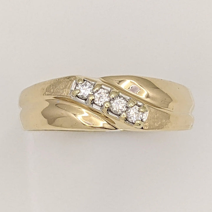 14K .20 CARAT TOTAL WEIGHT SI2-I1 I DIAMOND ROUND (4) ESTATE BAND 5.9 GRAMS