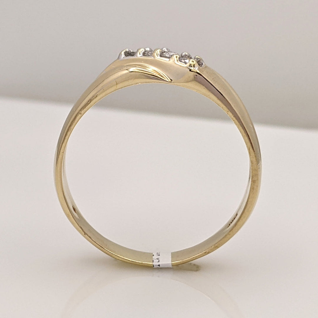 14K .20 CARAT TOTAL WEIGHT SI2-I1 I DIAMOND ROUND (4) ESTATE BAND 5.9 GRAMS