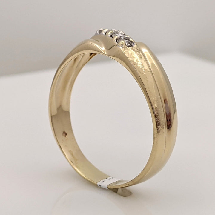 14K .20 CARAT TOTAL WEIGHT SI2-I1 I DIAMOND ROUND (4) ESTATE BAND 5.9 GRAMS