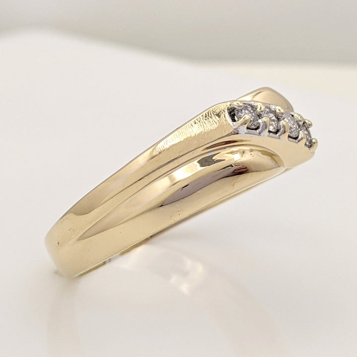 14K .20 CARAT TOTAL WEIGHT SI2-I1 I DIAMOND ROUND (4) ESTATE BAND 5.9 GRAMS