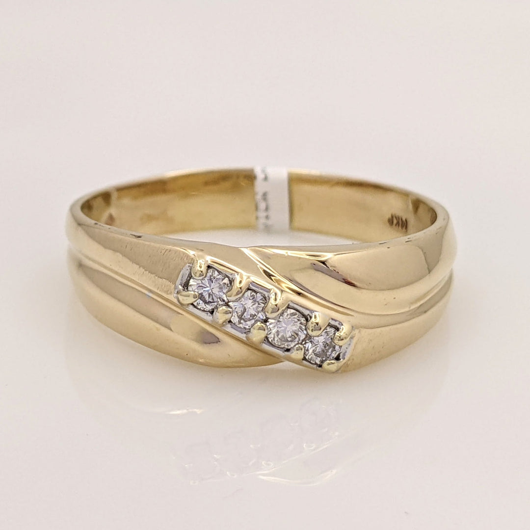 14K .20 CARAT TOTAL WEIGHT SI2-I1 I DIAMOND ROUND (4) ESTATE BAND 5.9 GRAMS