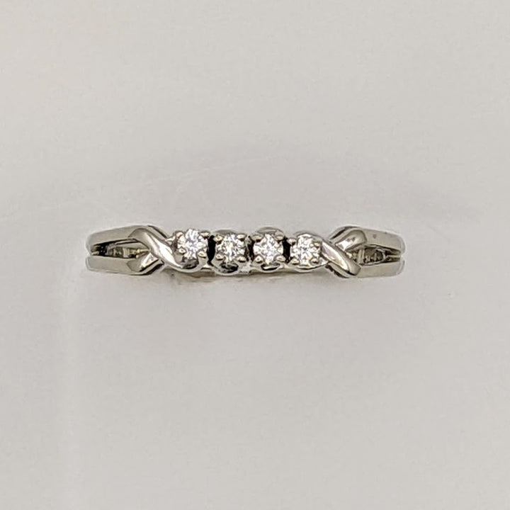14K WHITE .06 CARAT TOTAL WEIGHT I1 J DIAMOND ROUND (4) ESTATE BAND 2.0 GRAMS