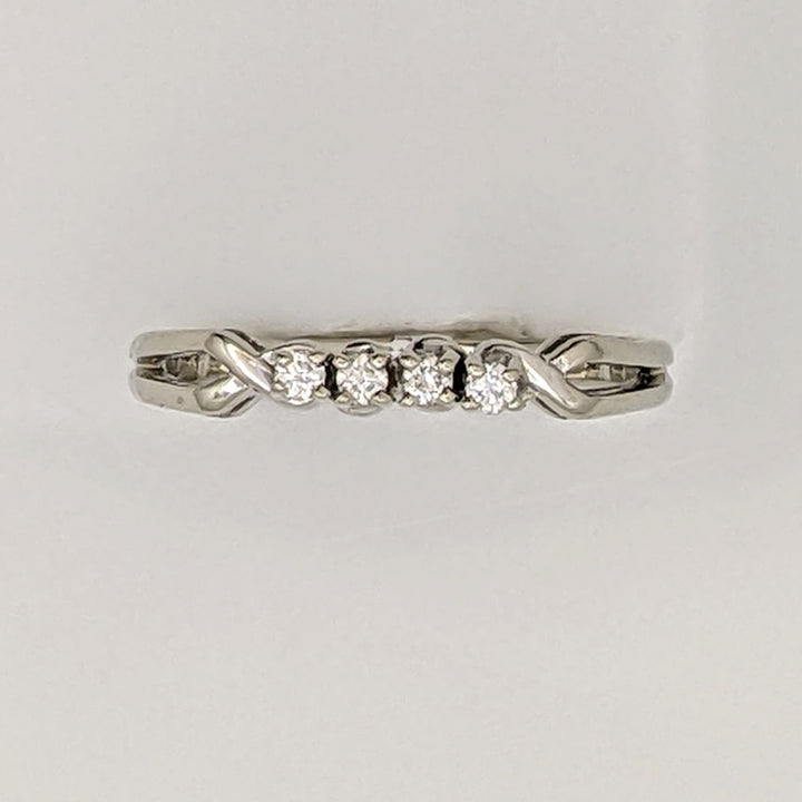 14K WHITE .06 CARAT TOTAL WEIGHT I1 J DIAMOND ROUND (4) ESTATE BAND 2.0 GRAMS