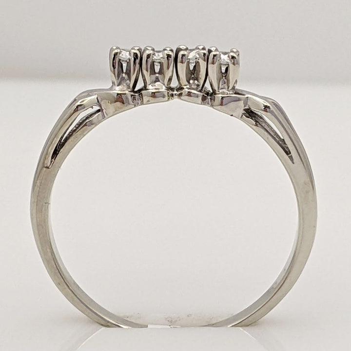 14K WHITE .06 CARAT TOTAL WEIGHT I1 J DIAMOND ROUND (4) ESTATE BAND 2.0 GRAMS