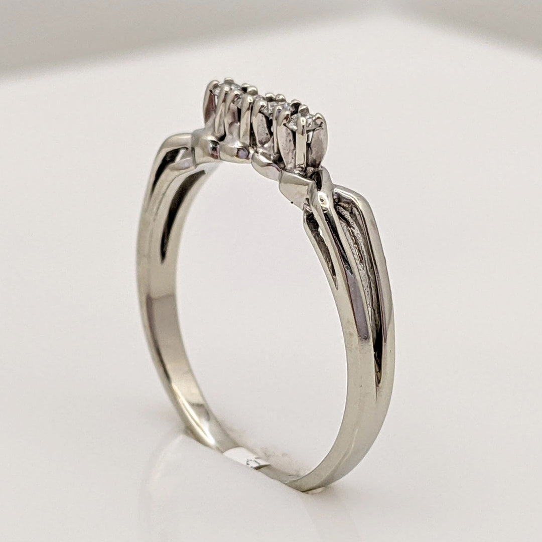 14K WHITE .06 CARAT TOTAL WEIGHT I1 J DIAMOND ROUND (4) ESTATE BAND 2.0 GRAMS