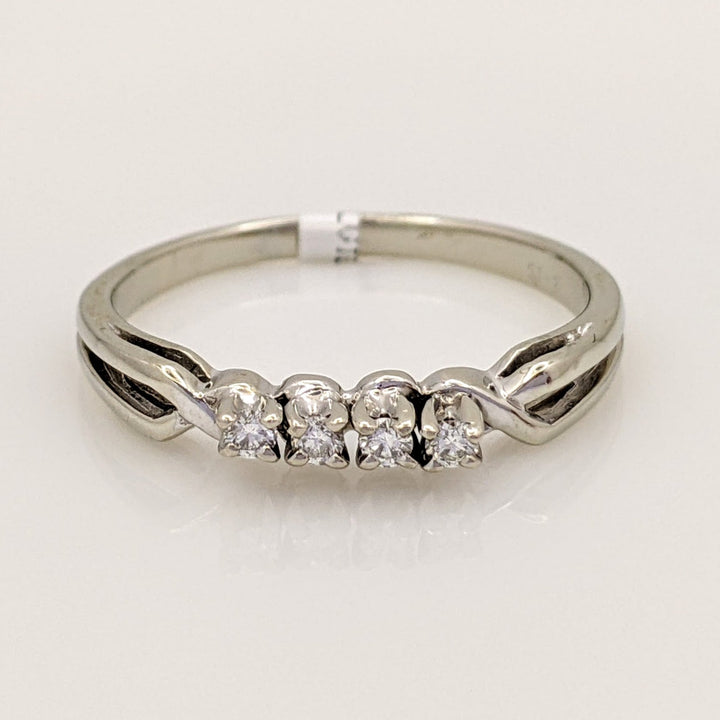 14K WHITE .06 CARAT TOTAL WEIGHT I1 J DIAMOND ROUND (4) ESTATE BAND 2.0 GRAMS