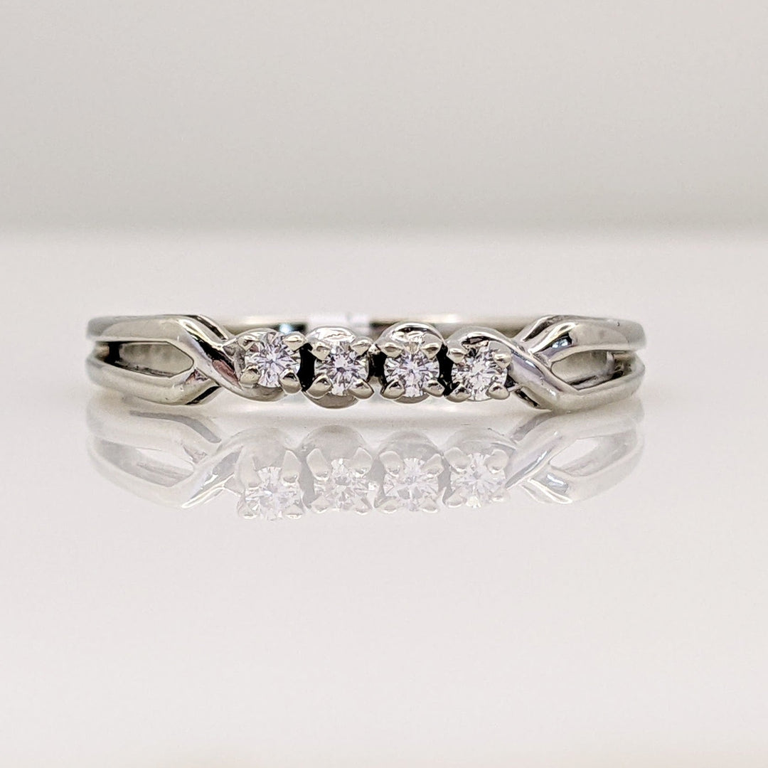 14K WHITE .06 CARAT TOTAL WEIGHT I1 J DIAMOND ROUND (4) ESTATE BAND 2.0 GRAMS