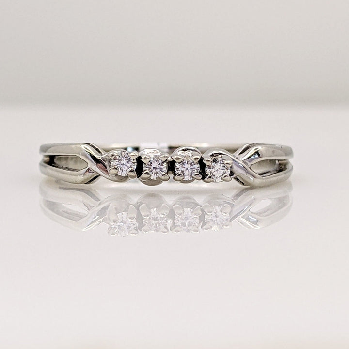 14K WHITE .06 CARAT TOTAL WEIGHT I1 J DIAMOND ROUND (4) ESTATE BAND 2.0 GRAMS