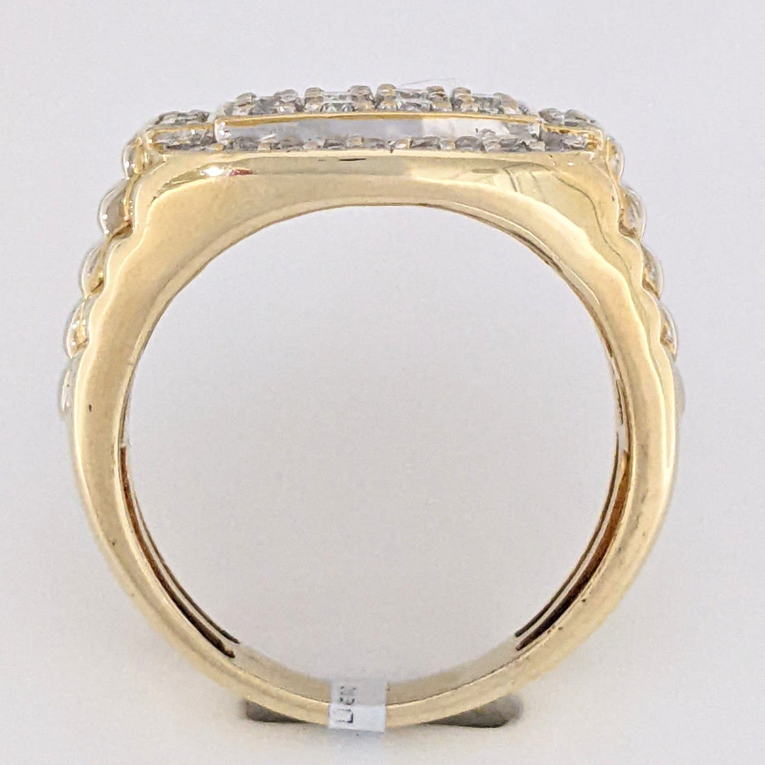 14K .99 CARAT TOTAL WEIGHT I1 H DIAMOND ROUND (38) MULTI-ROW ESTATE RING 8.9 GRAMS