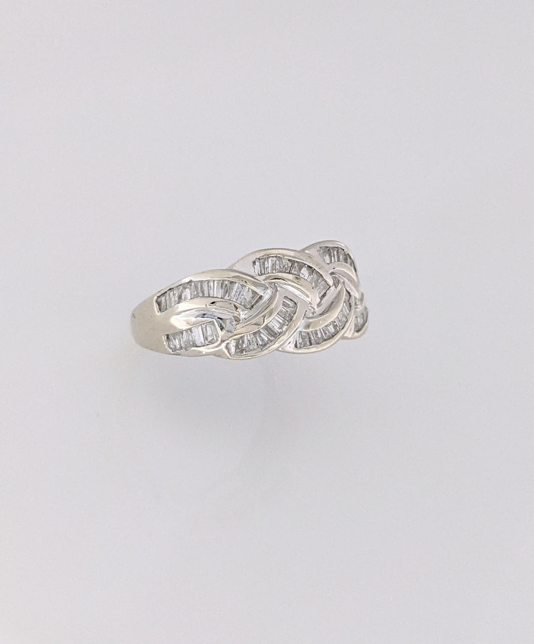 10K WHITE .50 CARAT TOTAL WEIGHT I1 H DIAMOND BAGUETTE (58) ESTATE BAND 3.3 GRAMS