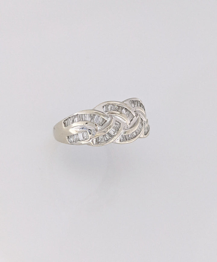 10K WHITE .50 CARAT TOTAL WEIGHT I1 H DIAMOND BAGUETTE (58) ESTATE BAND 3.3 GRAMS