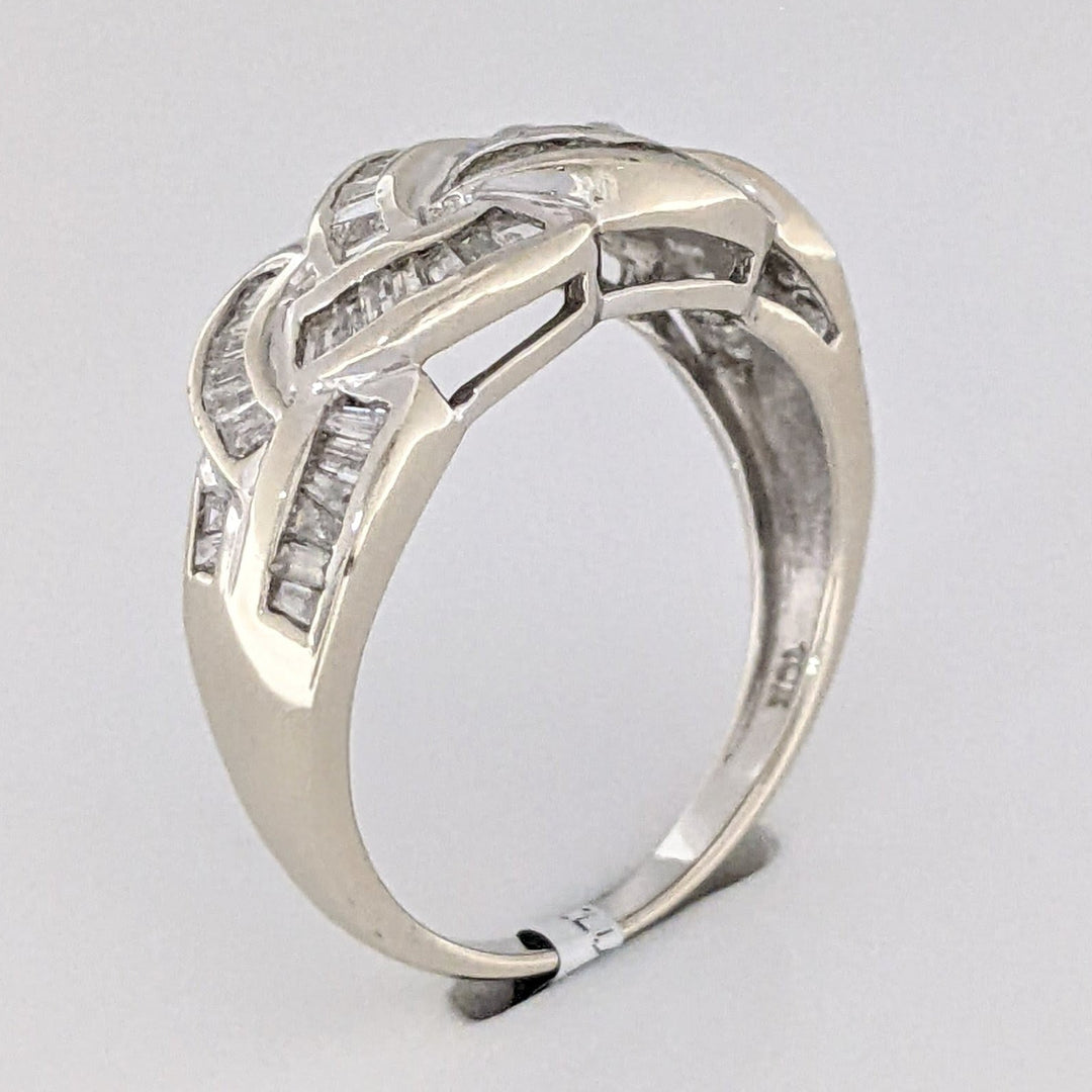 10K WHITE .50 CARAT TOTAL WEIGHT I1 H DIAMOND BAGUETTE (58) ESTATE BAND 3.3 GRAMS
