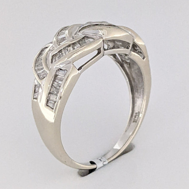 10K WHITE .50 CARAT TOTAL WEIGHT I1 H DIAMOND BAGUETTE (58) ESTATE BAND 3.3 GRAMS