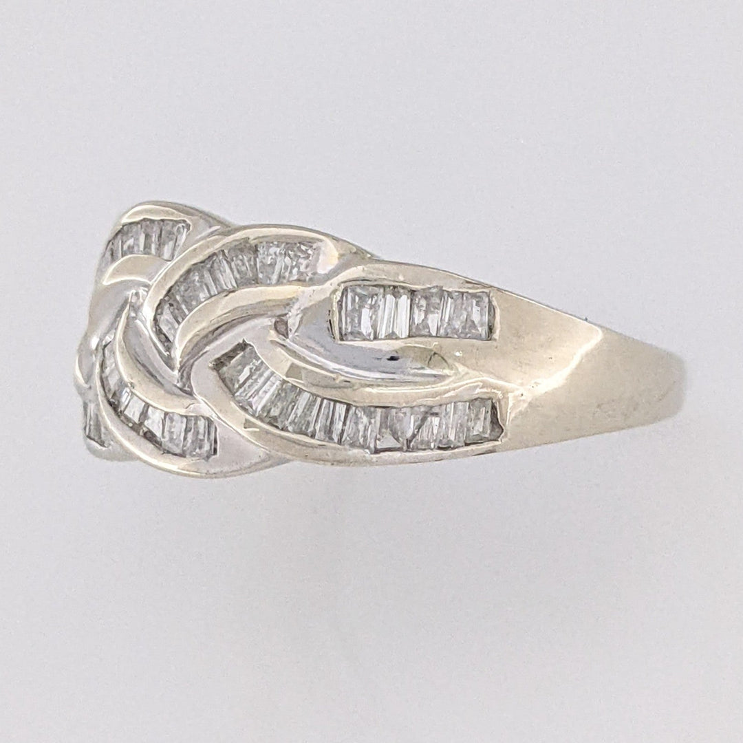 10K WHITE .50 CARAT TOTAL WEIGHT I1 H DIAMOND BAGUETTE (58) ESTATE BAND 3.3 GRAMS