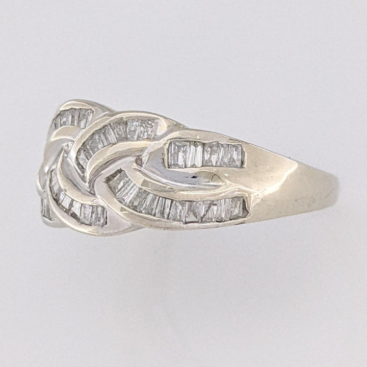10K WHITE .50 CARAT TOTAL WEIGHT I1 H DIAMOND BAGUETTE (58) ESTATE BAND 3.3 GRAMS