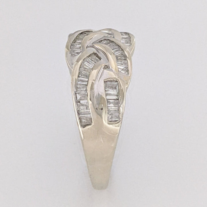 10K WHITE .50 CARAT TOTAL WEIGHT I1 H DIAMOND BAGUETTE (58) ESTATE BAND 3.3 GRAMS