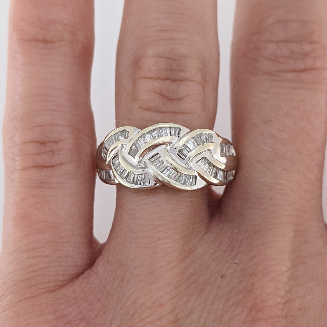 10K WHITE .50 CARAT TOTAL WEIGHT I1 H DIAMOND BAGUETTE (58) ESTATE BAND 3.3 GRAMS
