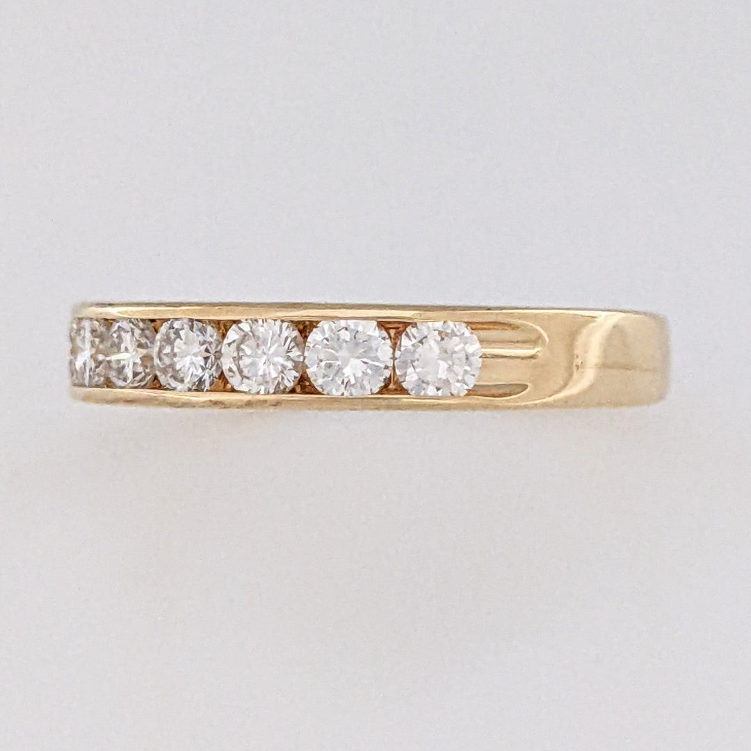 14K 1.00 CARAT TOTAL WEIGHT SI1 H DIAMOND ROUND (8) ESTATE CHANNEL BAND 3.2 GRAMS