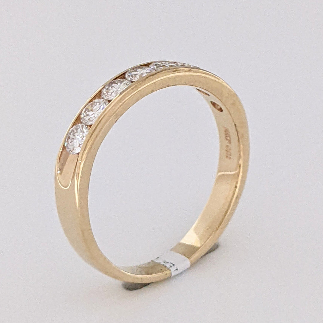 14K 1.00 CARAT TOTAL WEIGHT SI1 H DIAMOND ROUND (8) ESTATE CHANNEL BAND 3.2 GRAMS
