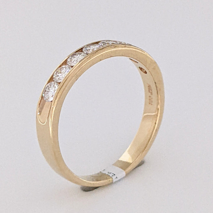 14K 1.00 CARAT TOTAL WEIGHT SI1 H DIAMOND ROUND (8) ESTATE CHANNEL BAND 3.2 GRAMS