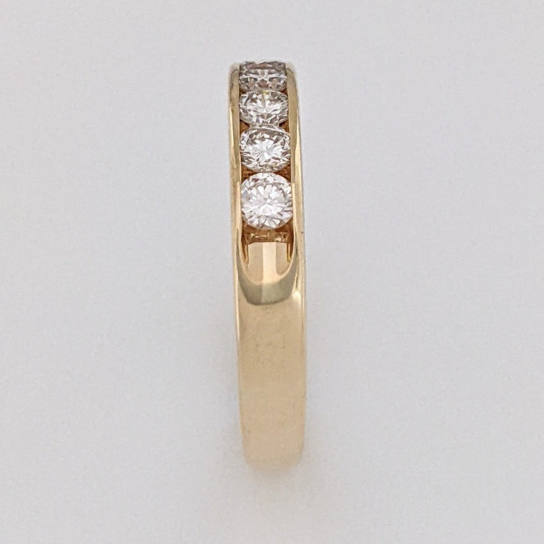 14K 1.00 CARAT TOTAL WEIGHT SI1 H DIAMOND ROUND (8) ESTATE CHANNEL BAND 3.2 GRAMS