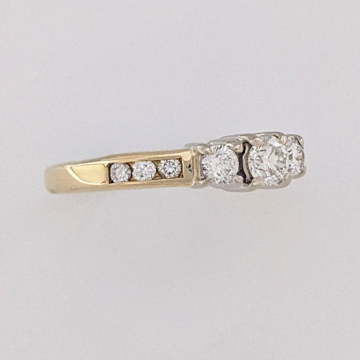 14K .30 CARAT TOTAL WEIGHT SI1 I DIAMOND ROUND (9) ESTATE TRINITY RING 2.8 GRAMS