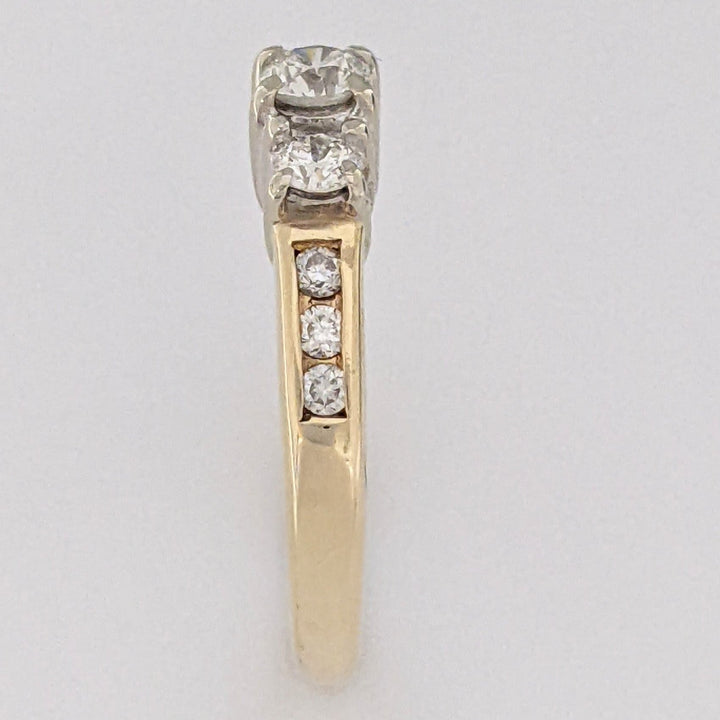 14K .30 CARAT TOTAL WEIGHT SI1 I DIAMOND ROUND (9) ESTATE TRINITY RING 2.8 GRAMS