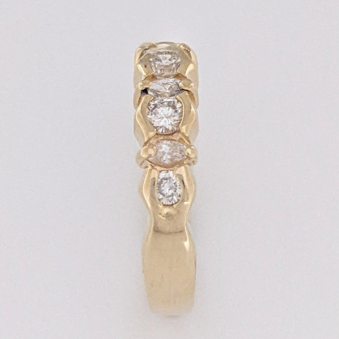 14K .35 CARAT TOTAL WEIGHT SI1 H DIAMOND ROUND (5) MARQUISE (4) ESTATE BAND 3.2 GRAMS