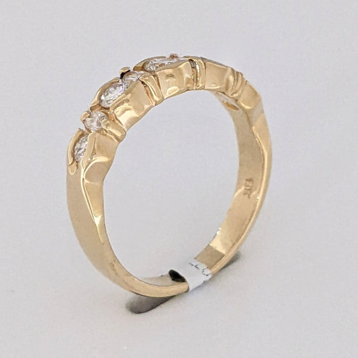 14K .35 CARAT TOTAL WEIGHT SI1 H DIAMOND ROUND (5) MARQUISE (4) ESTATE BAND 3.2 GRAMS