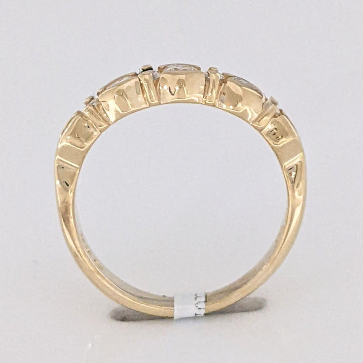 14K .35 CARAT TOTAL WEIGHT SI1 H DIAMOND ROUND (5) MARQUISE (4) ESTATE BAND 3.2 GRAMS