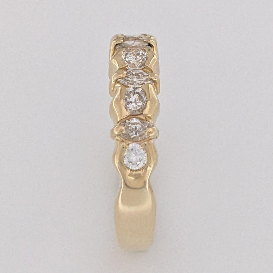 14K .35 CARAT TOTAL WEIGHT SI1 H DIAMOND ROUND (5) MARQUISE (4) ESTATE BAND 3.2 GRAMS