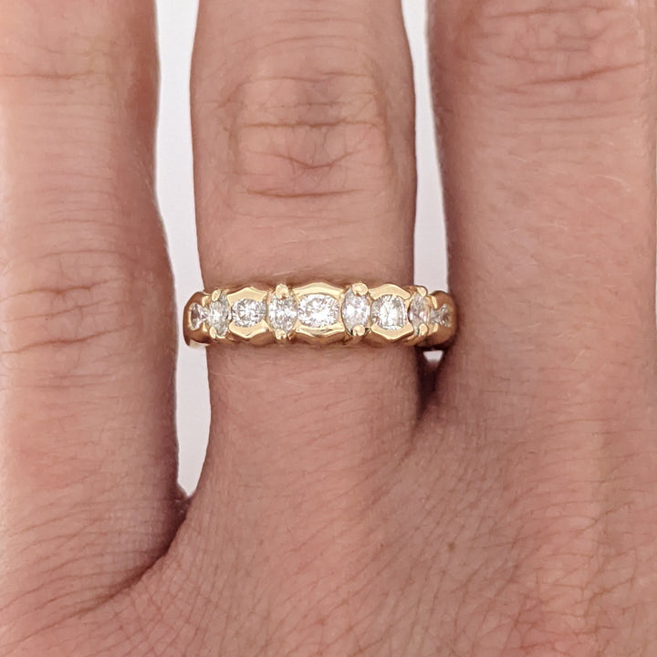 14K .35 CARAT TOTAL WEIGHT SI1 H DIAMOND ROUND (5) MARQUISE (4) ESTATE BAND 3.2 GRAMS