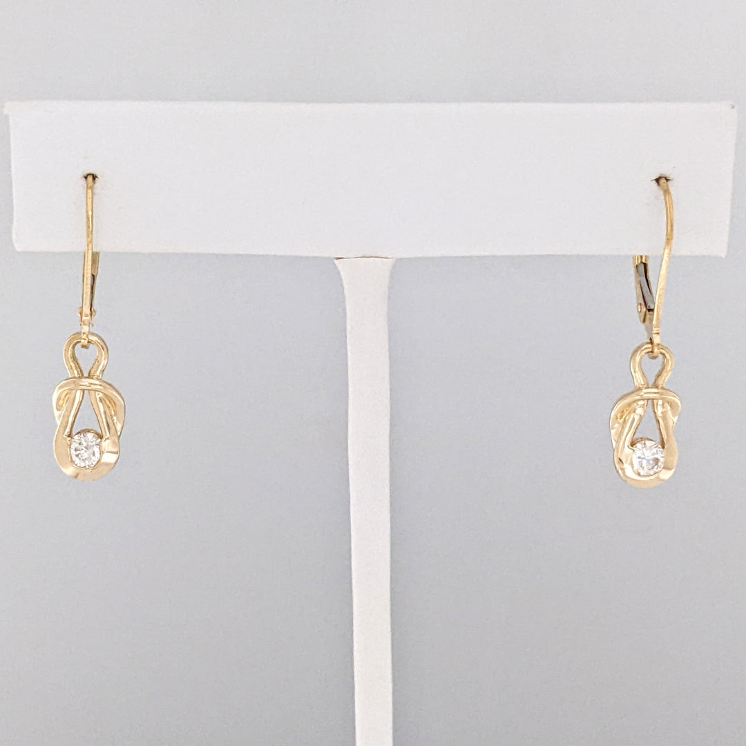14K .45 CARAT TOTAL WEIGHT SI2-I1 H-I DIAMOND ROUND (3) LOVE KNOT ESTATE PENDANT, CHAIN, AND EARRING SET